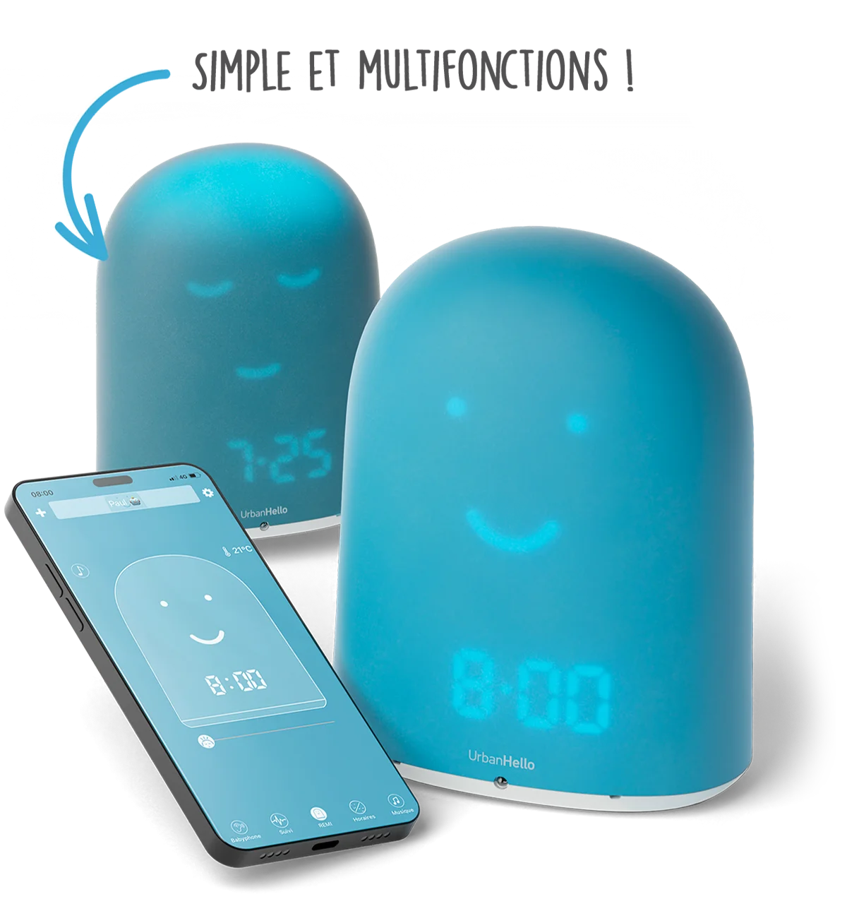 REMI - Le Babyphone Connecté Simple & Multifonctions - Bleu