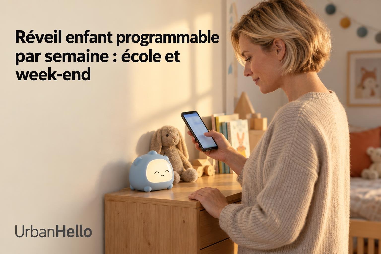 Réveil enfant programmable par semaine : école et week-end